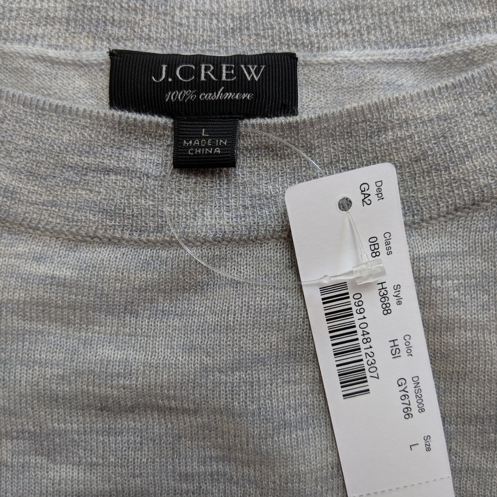 J. Crew 100% Cashmere Ruffle-Sleeve Sweater Large - Picture 6 of 6
